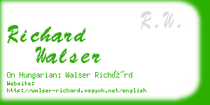 richard walser business card